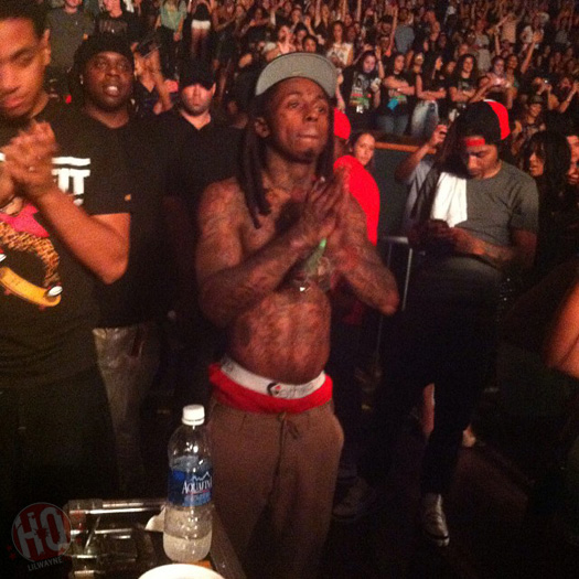 Lil Wayne Watches The Weeknd Concert In Miami