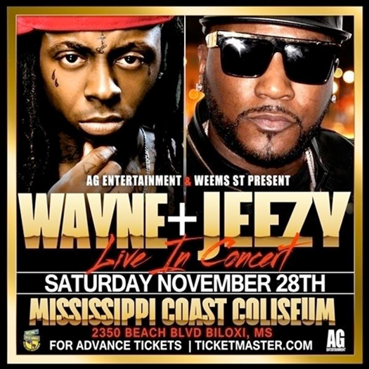 Lil Wayne & Young Jeezy To Perform Live At Mississippi Coast Coliseum In Biloxi