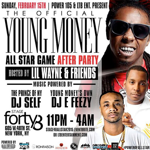 Lil Wayne To Host A Young Money 2015 NBA All Star Game After Party At Stage 48 In New York