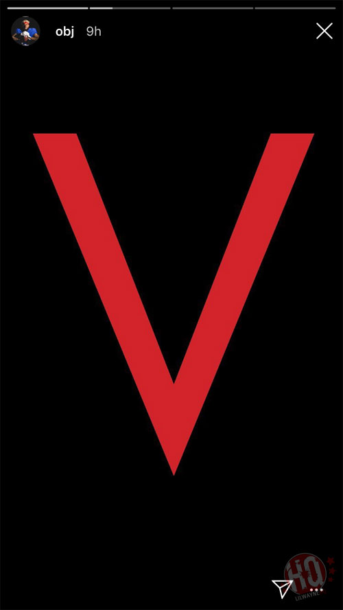 Odell Beckham Jr teasing the red 'V' on Instagram story. (Image Credits: Lilwaynefansite)