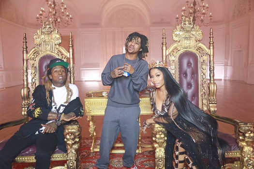 Nicki Minaj & Lil Wayne Joke Around On Set Of No Frauds