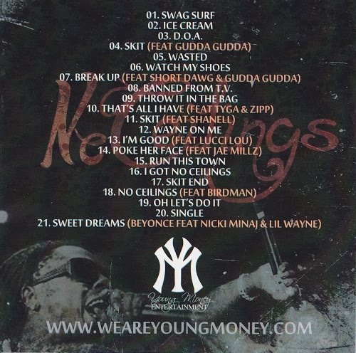 Lil Wayne - No Ceilings Official Back Cover