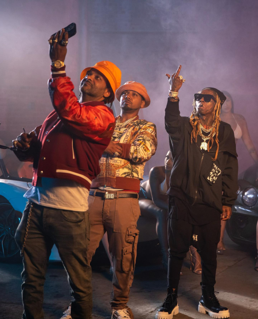 On Set Of Jim Jones, Lil Wayne, Takeoff & Juelz Santana We Set The Trends Remix Video Shoot