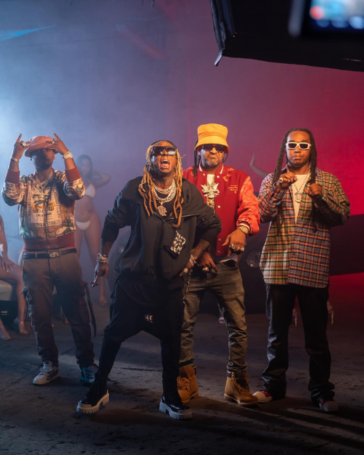 On Set Of Jim Jones, Lil Wayne, Takeoff & Juelz Santana We Set The Trends Remix Video Shoot