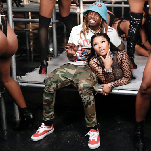 On Set Of Nicki Minaj & Lil Wayne Good Form Remix Video Shoot