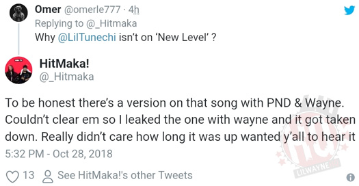 Producer Hitmaka Explains Why Lil Wayne Was Removed From Jeremih And Ty