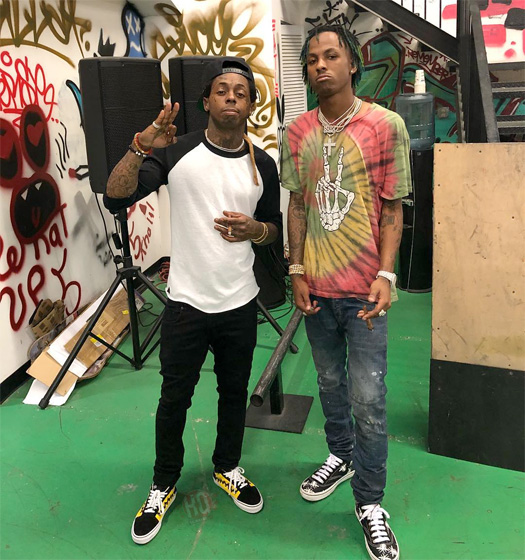 Rich The Kid & YBN Almighty Jay Pay Lil Wayne A Visit At His TRUKSTOP Skate Park