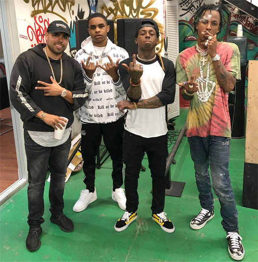 Rich The Kid & YBN Almighty Jay Pay Lil Wayne A Visit At His TRUKSTOP Skate Park