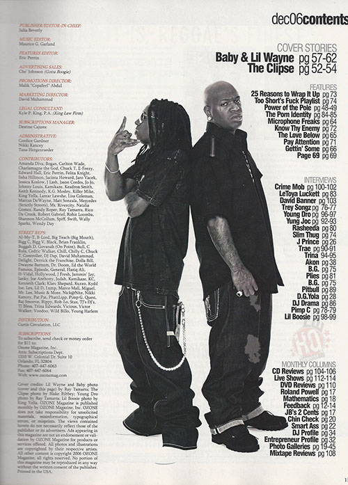 Scans Of Lil Wayne Cover Story For Ozone Magazine December 2006 Issue