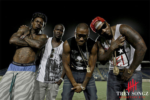 On Set Of Trey Songz, Lil Wayne & Young Jeezys Hail Mary Video Shoot