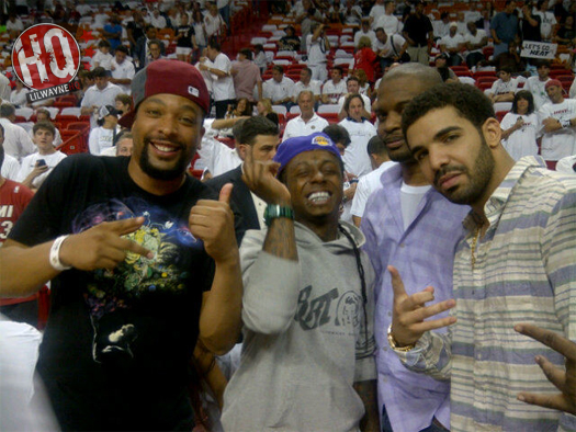 Pictures Of Lil Wayne At The Miami Heat vs Chicago Bulls Game