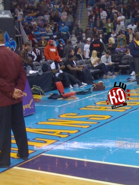 Pictures Of Lil Wayne Attending New Orleans Hornets Game