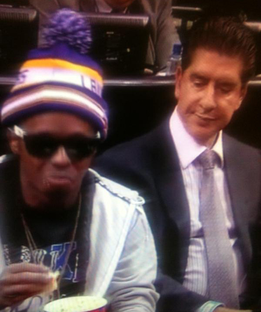 Lil Wayne Courtside At Miami Heat vs Los Angeles Lakers Game