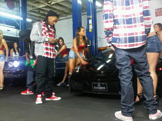 Lil Wayne On Set Of Blood Niggaz Video Shoot