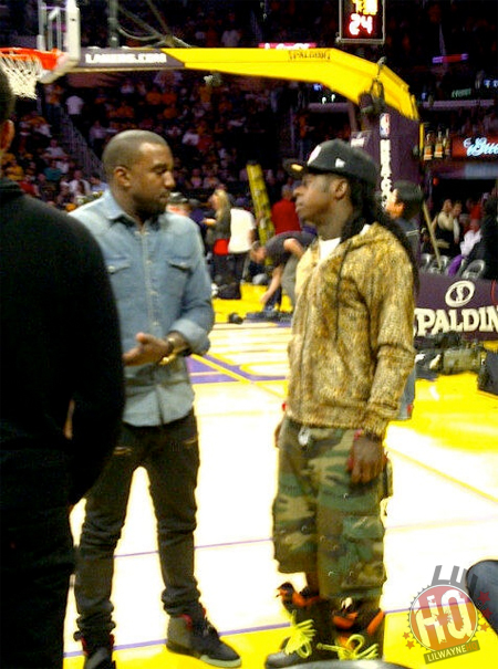 Pictures Of Lil Wayne Attending Los Angeles Lakers vs Chicago Bulls Game