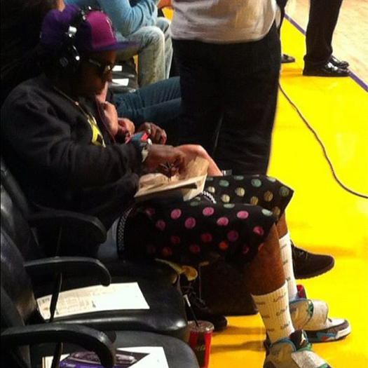 Lil Wayne & Dhea Attend Los Angeles Lakers vs Miami Heat Game