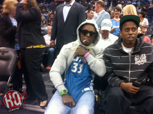 Pictures Of Lil Wayne Attending Game 3 Of WNBA Finals In Atlanta