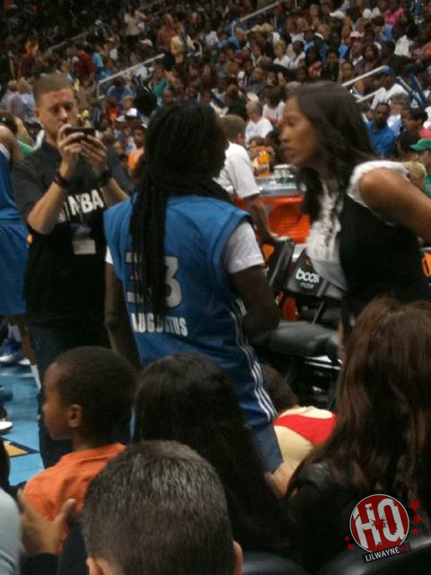 Pictures Of Lil Wayne Attending Game 3 Of WNBA Finals In Atlanta