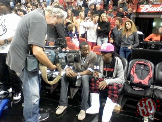 Pictures Of Lil Wayne Watching Miami Heat vs New York Knicks Game
