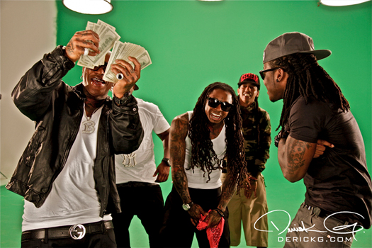 Lil Wayne On Set Of Ace Hoods Hustle Hard Remix Video Shoot