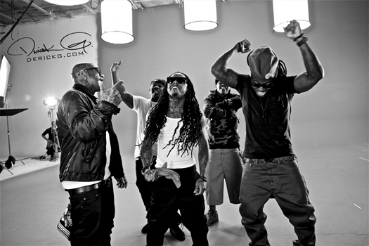 Lil Wayne On Set Of Ace Hoods Hustle Hard Remix Video Shoot