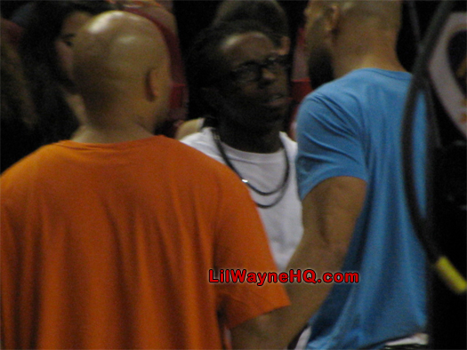 Photos Of Lil Wayne At The Miami Heat Game With Common