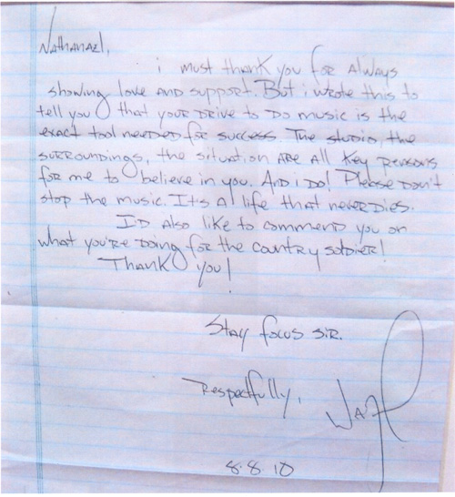 Lil Wayne Sends A Letter To A Soldier