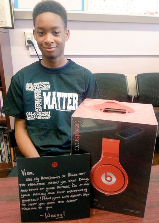 Lil Wayne Sends A Boy Named Vidal From Mott Hall Bridges Academy A Gift & Message