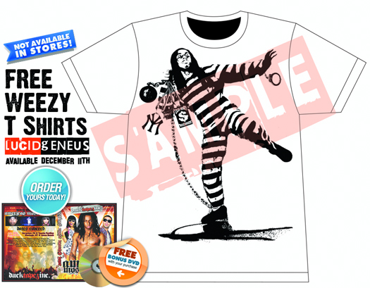 Lil Wayne Free Weezy T-Shirts With DVD