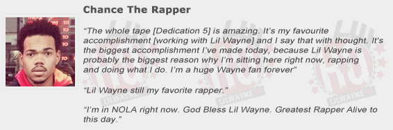 Chance The Rapper Compliments Lil Wayne