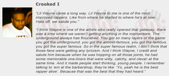 Crooked I Compliments Lil Wayne