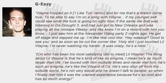 G-Eazy Compliments Lil Wayne