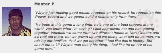 Master P Compliments Lil Wayne