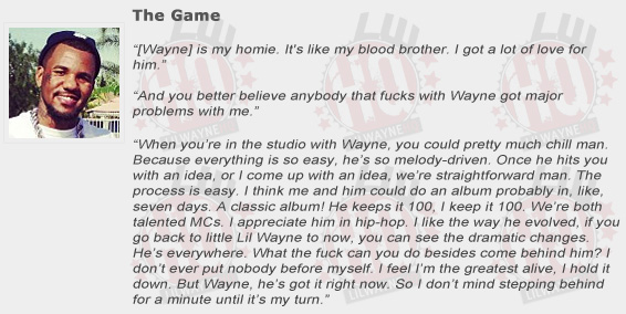 The Game Compliments Lil Wayne