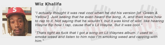 Wiz Khalifa Compliments Lil Wayne