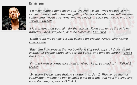 Eminem Shouts Out Lil Wayne