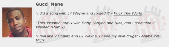 Gucci Mane Shouts Out Lil Wayne