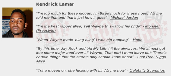 Kendrick Lamar Shouts Out Lil Wayne