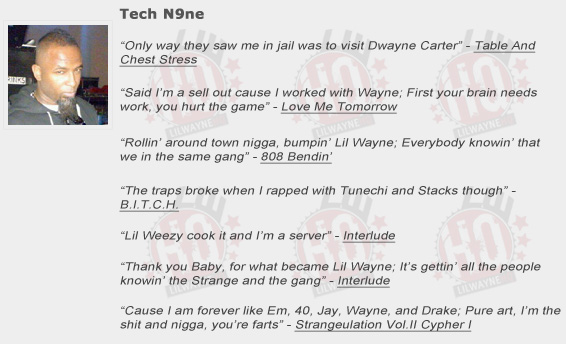Tech N9ne Shouts Out Lil Wayne