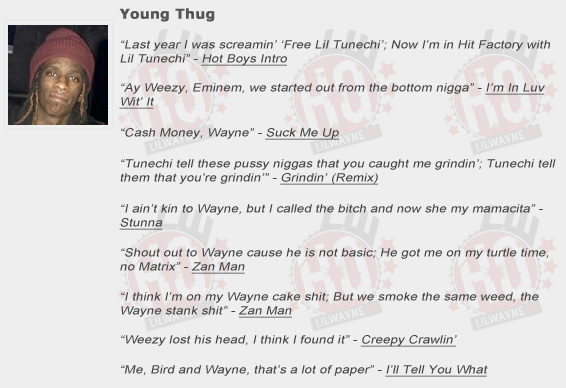 Young Thug Shouts Out Lil Wayne